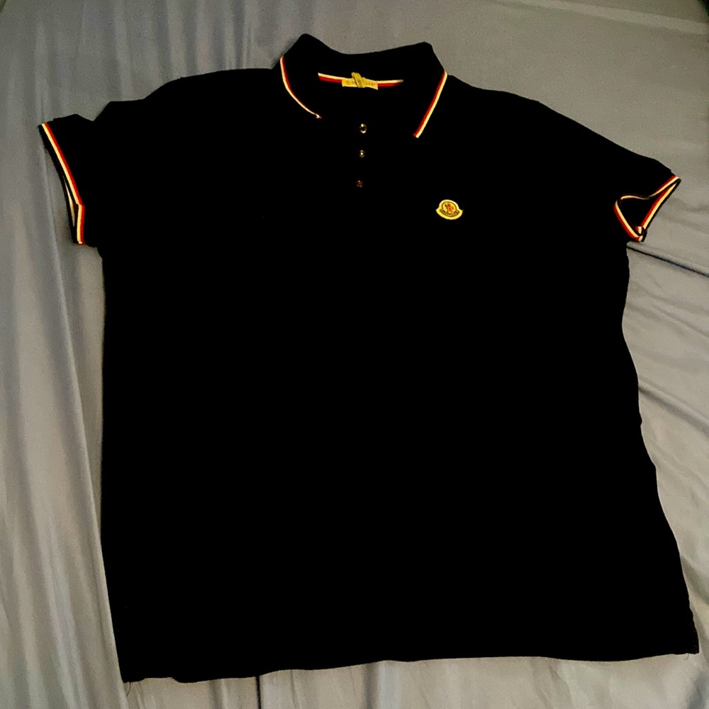 Black red and white moncler polo